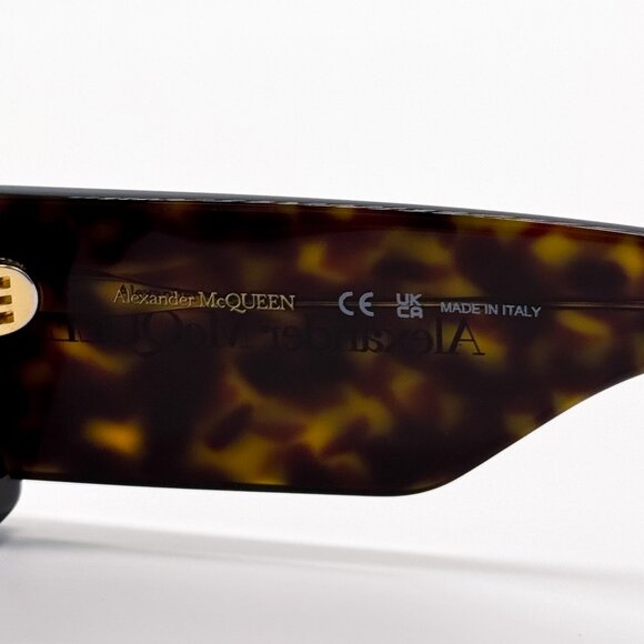 NEW ALEXANDER MCQUEEN SUNGLASSES HAVANA SQUARE WOMEN AM0433S 002 - Picture 7 of 8